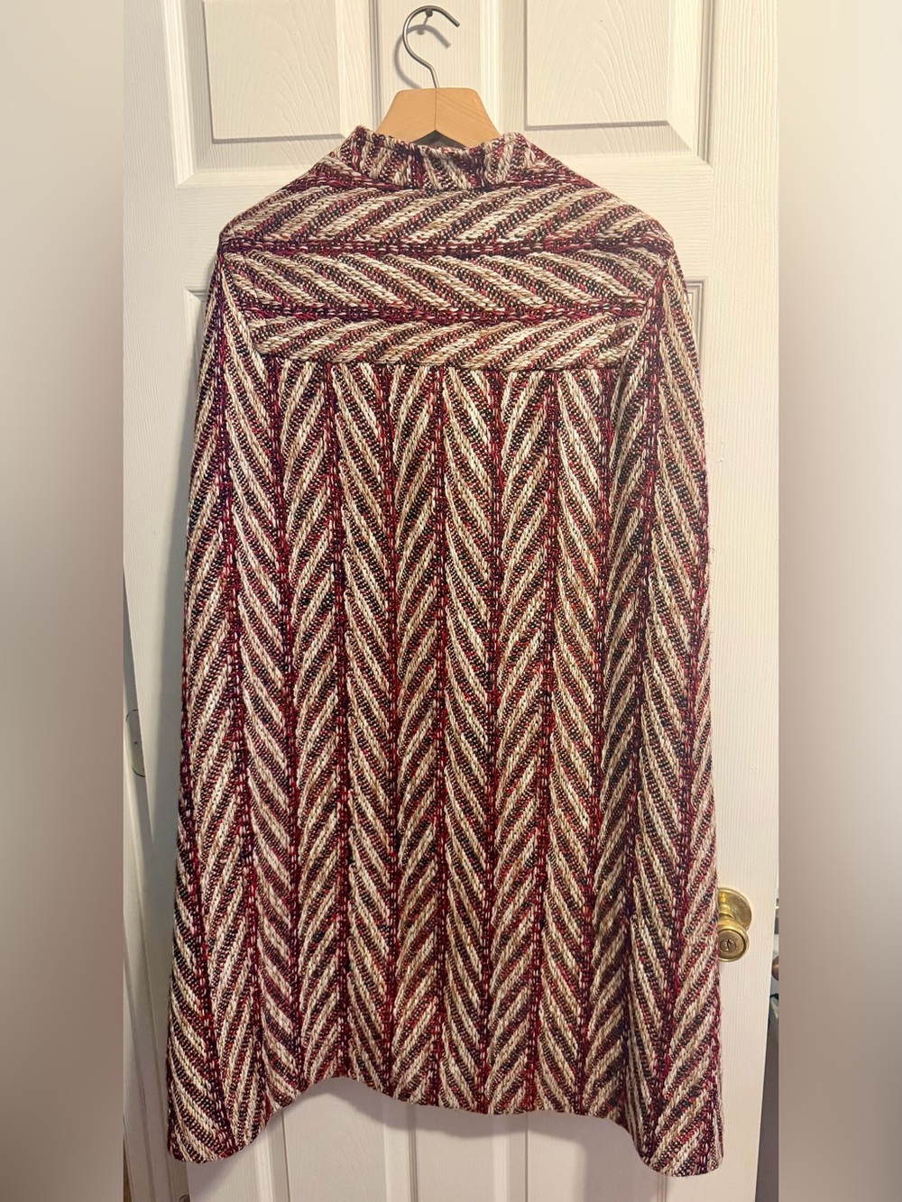 Happy X Nature Chevron Herringbone Cape Coat XS/S - Picture 2 of 9